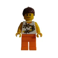 White Torso, Orange Legs, Reddish Brown Hair