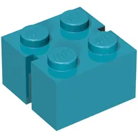 Brick 2 x 2 without Bottom Tubes, Slotted (with 2 slots, opposite)