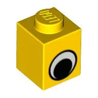 Brick 1 x 1 with Simple Eye Black and White Print