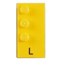 Braille Brick 2 x 4 with 3 Studs ⠇and 'L' Print