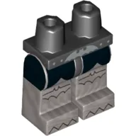 Hips and Flat Silver Legs with Silver Bat Belt Buckle, Black Scalloped Coat-tails and Bats on Knees Print