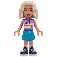 Nova - Medium Lavender Top, Dark Turquoise Shorts