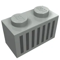 Brick 1 x 2 with Black Grill Print