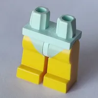 Hips and Yellow Legs with Light Aqua Short Swimsuit Print