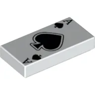 Tile 1 x 2 with Playing Card Ace of Spades Print