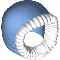 Hood Fur-lined, Short with Medium Blue Hood Print