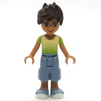 Liam - Bright Green/Yellow Shirt, Sand Blue Trousers