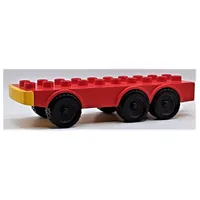 Duplo Car Base with Six Wheels and 2 x 10 Studs with Yellow Fender