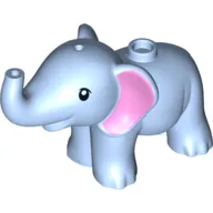 Animal, Elephant, Baby with Pink Ears, Small Black Eyes print