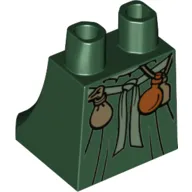 Hips and Legs Under Dress/Robe with Skirt with Belt and Pouches Print