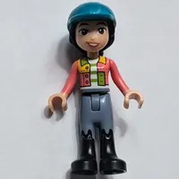 Liann - Lime and Coral Shirt, Sand Blue Pants with Black Boots