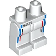 Hips and White Legs with 'sparco' and Red, Blue, and Black Dashed Lines Print