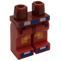 Hips and Red Legs with Pixelated Pants with Orange and Yellow Squares, Blue Belt and Shoes