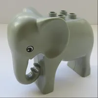 Duplo Animal Elephant Adult Stationary Head, Four Studs, Round Eye Print