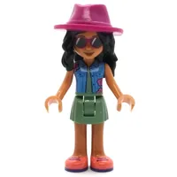 Savannah - Blue Top, Sand Green Skirt, Dark Pink Hat