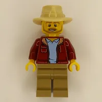 Larry Jones - Dark Red Torso, Dark Tan Legs, Tan Hat