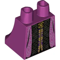 Hips and Legs Under Dress/Robe with Black Trim, Dark Purple and Gold Under Robe Print