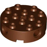 Brick Round 4 x 4 with 4 Side Pin Holes and Center Axle Hole
