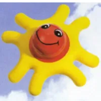 Primo Teether, 8 Arms, with Red Center and Smiling Face Print