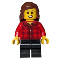 Girl, Red Torso, Black Medium Legs, Reddish Brown Hair