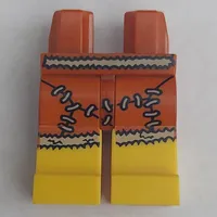 Hips and Yellow Legs with Dark Orange Animal Skin Skirt with White Stitches Cavewoman Print