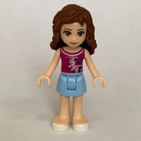 Olivia - Magenta Top, Bright Light Blue Skirt