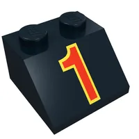 Slope 45° 2 x 2 with Red '1' in Yellow Outline Print