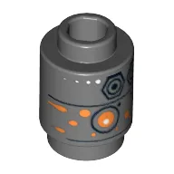 Brick Round 1 x 1 Open Stud with SW IG-88 Head Print