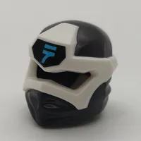 Wrap with Angular Mask White, and Medium Azure Asian Symbol on Black print