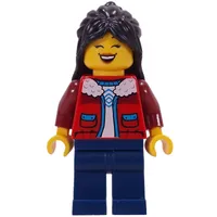 Mom, Red Torso, Dark Blue Legs, Black Hair