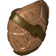 Minifig Neckwear Turtle Shell with Stud with Dark Brown Horizontal and Diagonal Belt and Dark Brown Markings Print