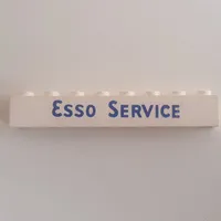 Brick 1 x 8 with 'ESSO SERVICE' Short Blue Print