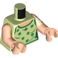 Torso, Shirt, Green Flowers, Trim, White Bandage on Arm print, Light Nougat Arms and Hands