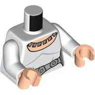 Torso, Dress, Silver Belt, Necklace print, White Arms, Light Nougat Hands