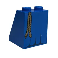 Slope 65° 2 x 2 x 2 with Bottom Tube with Dress with Black Hem Folds, Tan Rope Belt Print