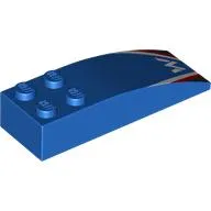 Brick Curved 6 x 2 with White 'W", White/Red Stripes print