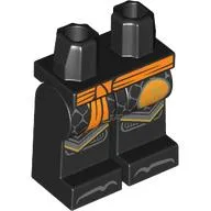 Hips and Black Legs with Orange Belt, Robe with Dark Bluish Grey Scales print