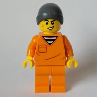 Criminal, Orange Suit, Dark Bluish Grey Beanie