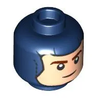Minifig Head Captain America, Balaclava, Light Nougat Face, Clenched Teeth / Smile Print