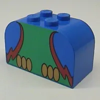 Brick Curved 2 x 4 x 2 Double with Parrot, Green Chest, Red Wings Outline Body Print