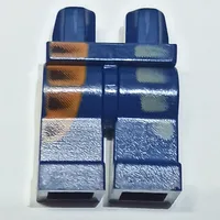 Hips and Dark Blue Legs with Dark Gray and Orange Pockets Print