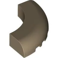 Brick Round Corner 5 x 5 x 1 Curved, Bottom Cut Outs, No Studs, 9 Bottom Tubes