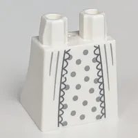 Hips and Legs Under Dress/Robe with Under Dress, Dark Bluish Gray Dots, Black Lace Trim Print