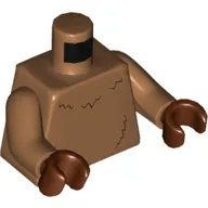 Torso Reddish Brown Fur Lines Print, Medium Nougat Arms, Reddish Brown Hands