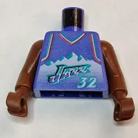 Torso Basketball Jersey, Utah Jazz '32' Print, Long One Piece Arms Brown (NBA)
