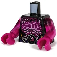 Torso Bare Chest, Magenta Details, Crystals, Dark Purple Sash Belt Print, Trans-Dark Pink Arms, Magenta Hands