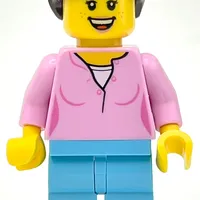 Bright Pink Torso, Medium Azure Legs, Dark Brown Hair