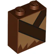 Brick 1 x 2 x 2 with Inside Stud Holder with Shoulder Strap/Belt Chewbacca print
