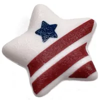 Clikits Icon, Star 2 x 2 Small with Pin [Frosted] Dark Blue Star and 3 Dark Red Stripes Print
