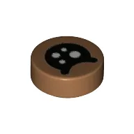 Tile Round 1 x 1 with Black Eye, White Dots print